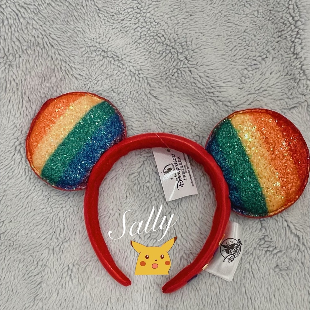 DisneyParks Disney Parks Headband Mickey Mouse Ears Rainbow Love Multicolored